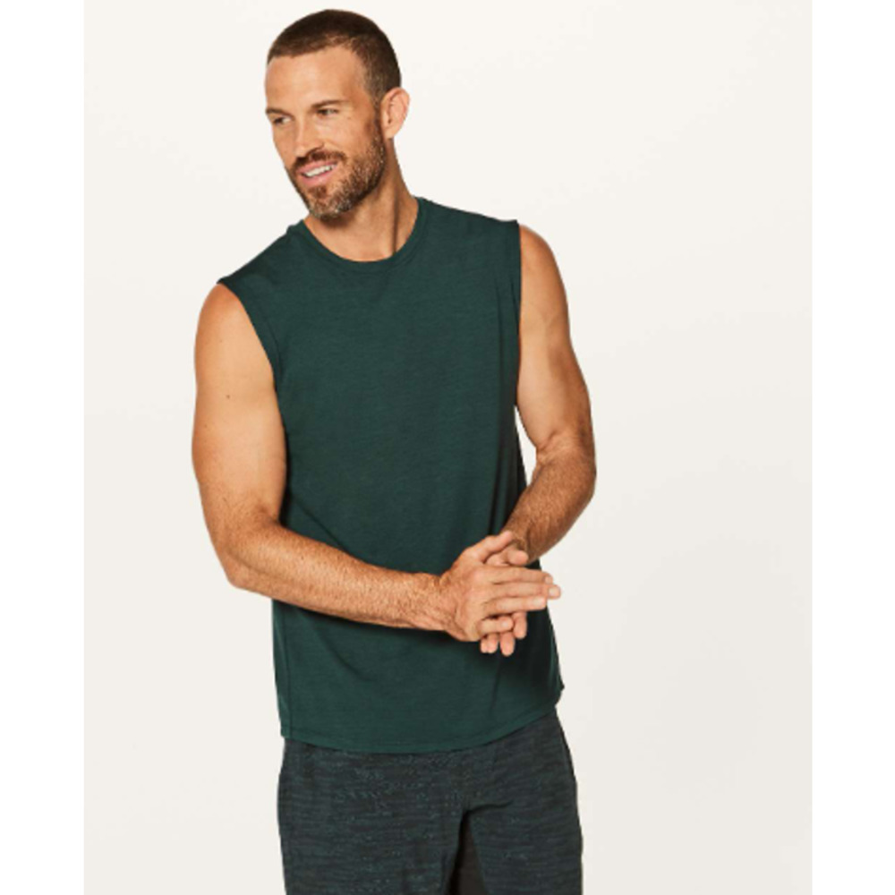 Lululemon Somatic Sleeveless Dark Voyage Dark Green Tank Mens Sz L